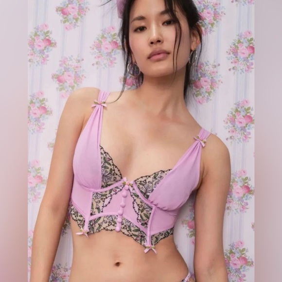 For love&lemon FLL Victoria’s Secret Lorelei lilac embroidery bustier corset top - Picture 2 of 7